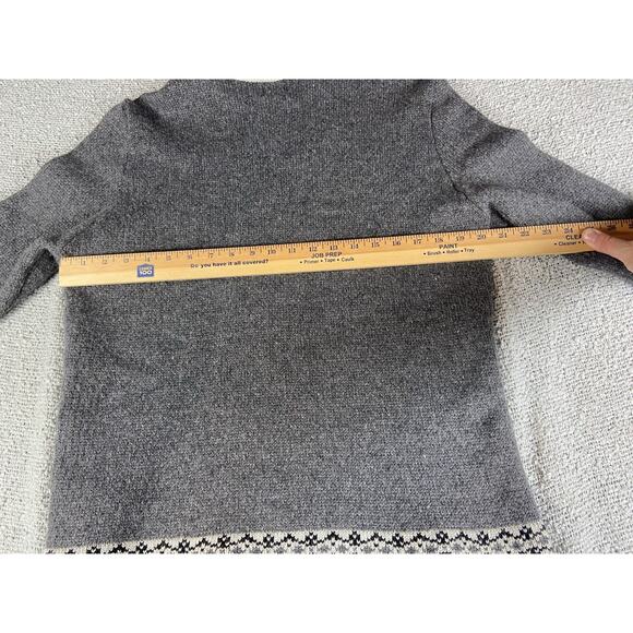 Natural Style Estonia Fair Isle 100% Wool Cardigan Womens XL Metal Clasps Scandi - Picture 13 of 14